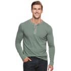 Big & Tall Sonoma Goods For Life&trade; Slim-fit Garment-dyed Henley, Men's, Size: 3xl Tall, Green