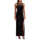 Women's Chaps Sequin Trim Velvet Evening Gown, Size: 12, Black