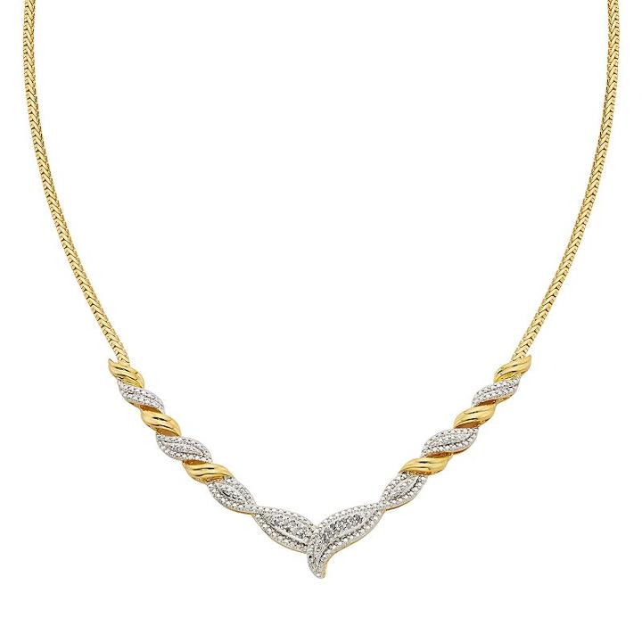 1/4 Carat T.w. Diamond 14k Gold-plated Necklace, Women's, Size: 18, White
