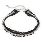Mudd&reg; Simulated Crystal Crocheted Choker Necklace, Girl's, Black