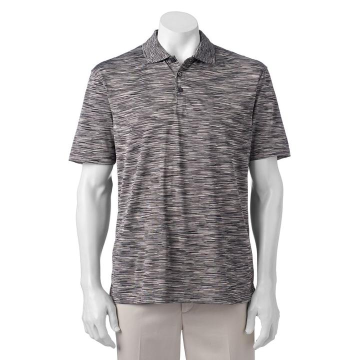 Men's Haggar In Motion Classic-fit Striped Performance Polo, Size: Xxl, Black