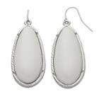 Textured Oval Cabochon Nickel Free Drop Earrings, Women's, Natural