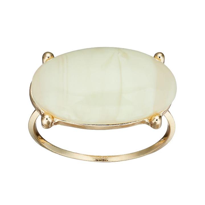 Lc Lauren Conrad Green Oval Cabochon Ring, Women's, Size: 7