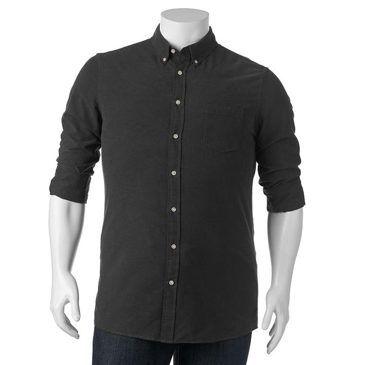 Big & Tall Sonoma Goods For Life&reg; Classic-fit Oxford Button-down Shirt, Men's, Size: L Tall, Med Grey