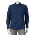 Men's Sonoma Goods For Life&trade; Modern-fit Plaid Poplin Button-down Shirt, Size: Xxl, Blue