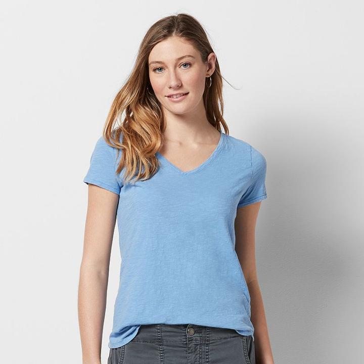 Women's Sonoma Goods For Life&trade; Slubbed V-neck Tee, Size: Xxl, Dark Blue