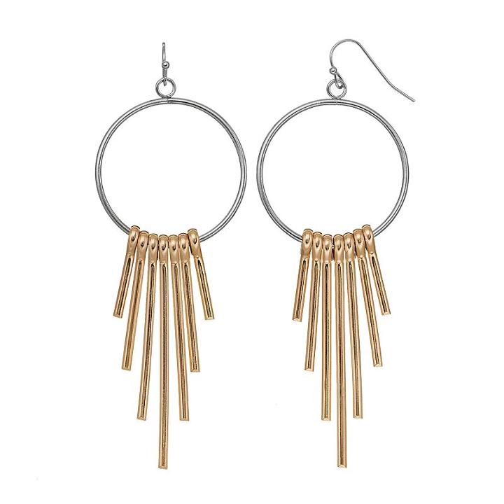 C.o. & Co. Two-tone Hoop Stick Drop Earrings, Women's, Yellow