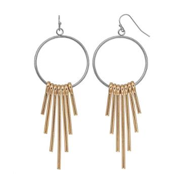 C.o. & Co. Two-tone Hoop Stick Drop Earrings, Women's, Yellow