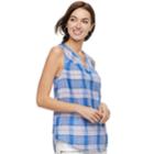 Women's Sonoma Goods For Life&trade; Printed Splitneck Tank, Size: Large, Dark Blue