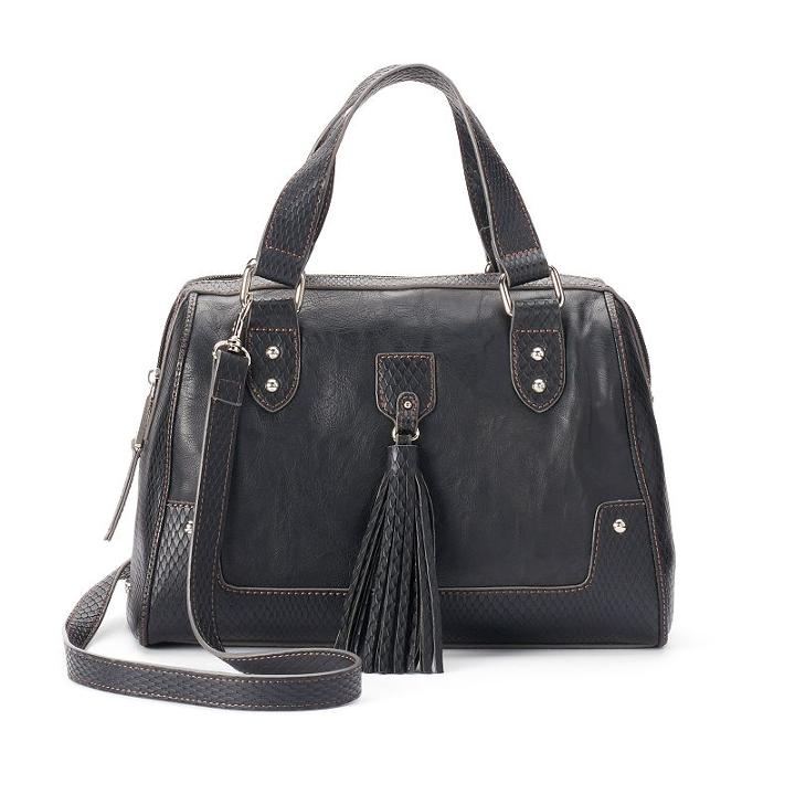 Chaps Darcy Tassel Satchel, Women's, Black