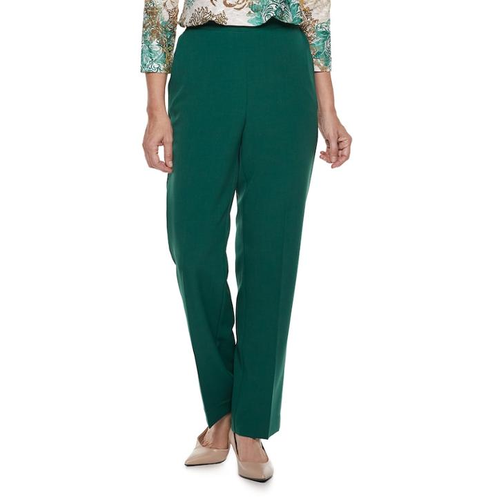 Petite Alfred Dunner Studio Pull-on Pants, Women's, Size: 14p-short, Med Green