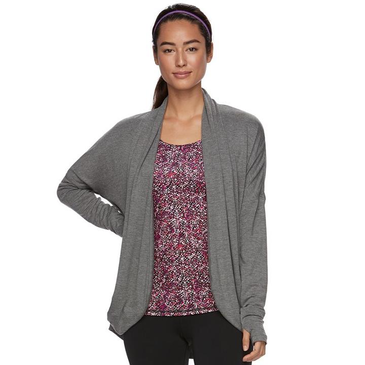 Women's Gaiam Grace Yoga Wrap Cardigan, Size: Large, White Oth