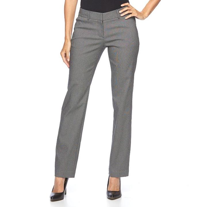 Women's Apt. 9&reg; Torie Pinstriped Straight-leg Dress Pants, Size: 0 Short, Oxford