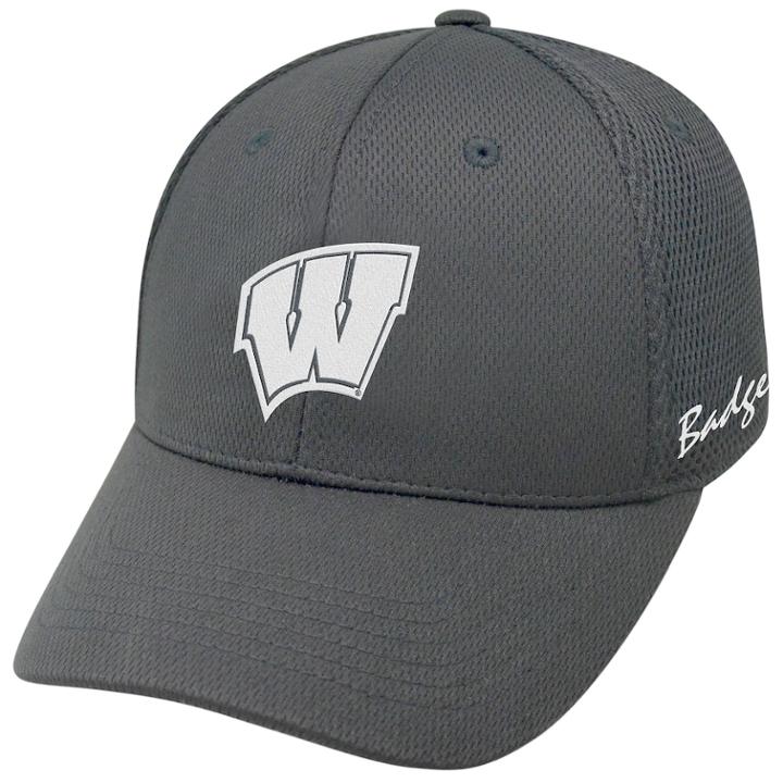 Adult Top Of The World Wisconsin Badgers Fairway One-fit Cap, Men's, Grey (charcoal)