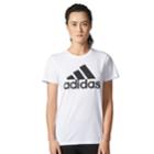 Women's Adidas Classic Logo Tee, Size: Small, White