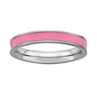 Stacks And Stones Sterling Silver Pink Enamel Stack Ring, Women's, Size: 9