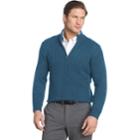 Men's Van Heusen Regular-fit Cable-knit Quarter-zip Sweater, Size: Small, Brt Blue