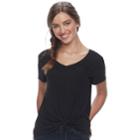 Juniors' So&reg; Oversized Pocket Tee, Teens, Size: Large, Black