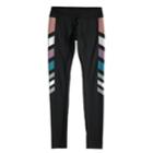 Girls 7-16 So&reg; Metallic Chevron Stripe Full Length Leggings, Size: 7-8, Black