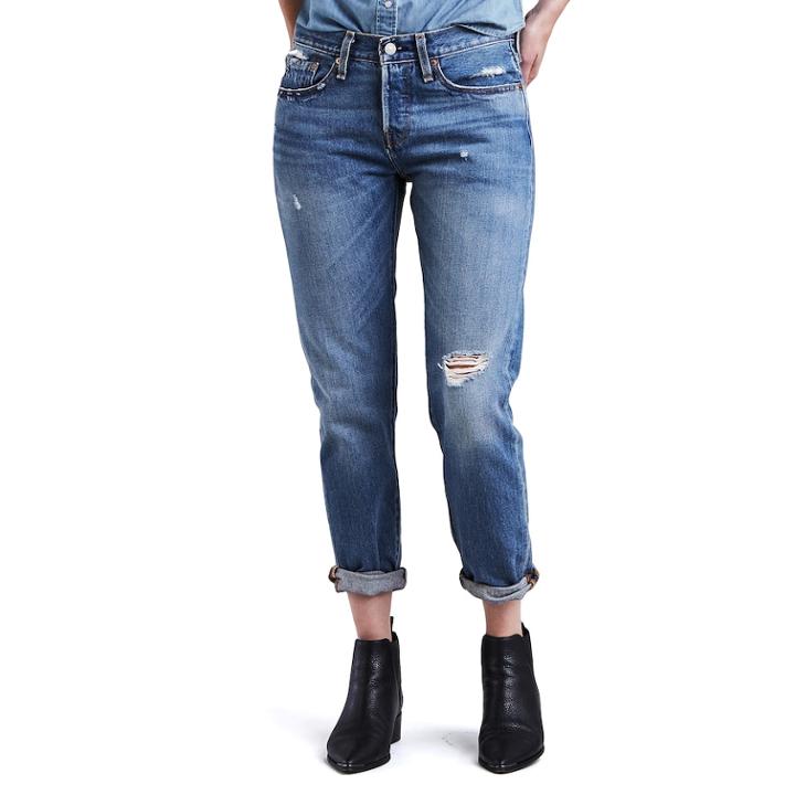 Women's Levi's&reg; 501 Tapered Ankle Jeans, Size: 29(us 8)m, Med Blue