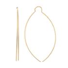 14k Gold Curved Threader Earrings, Women's, Yellow