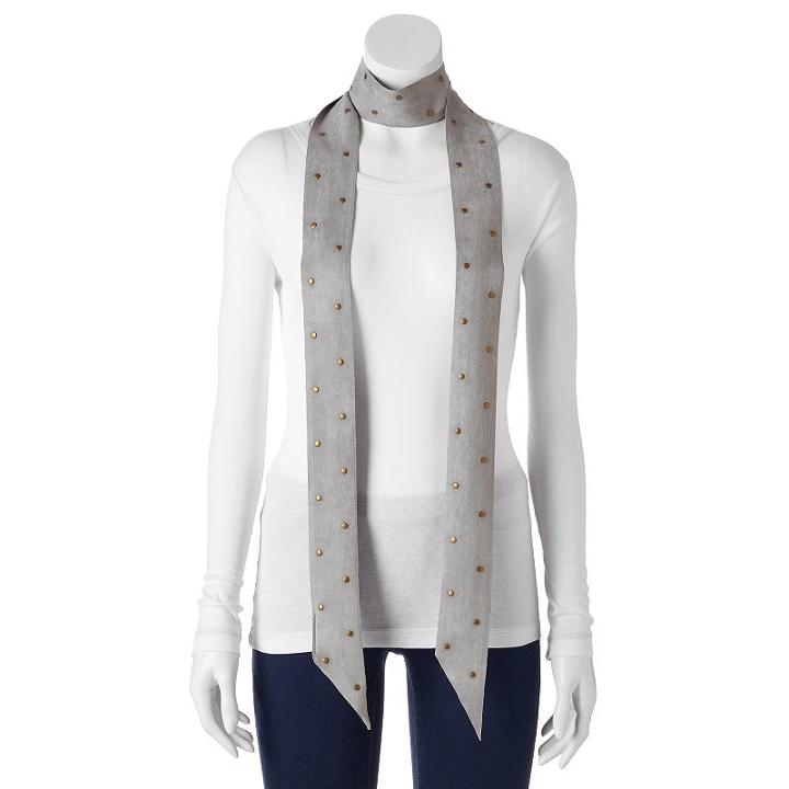 Mudd&reg; Studded Skinny Scarf, Women's, Grey