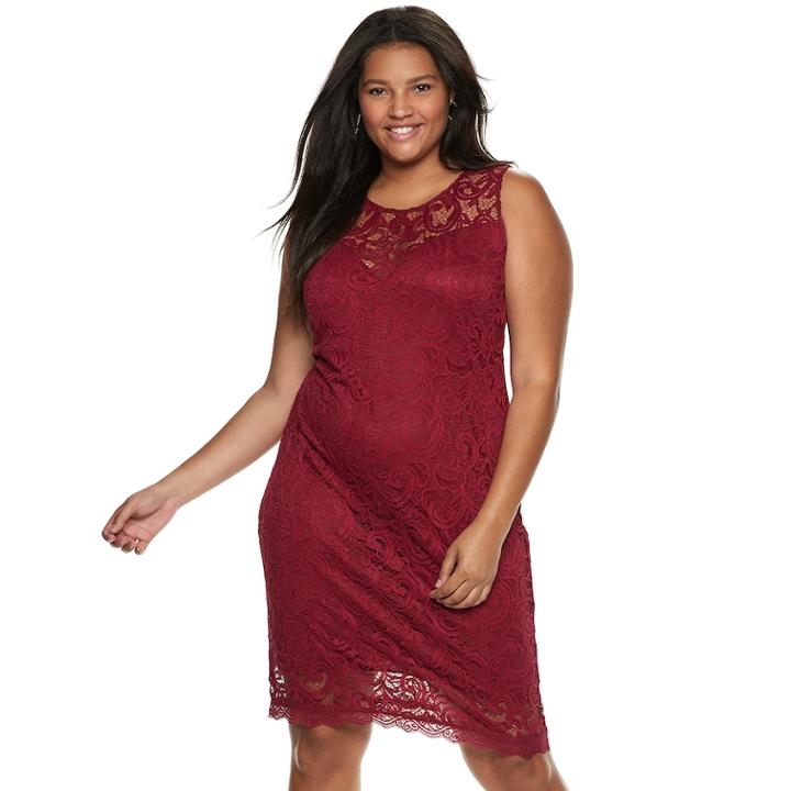 Juniors' Plus Size Liberty Love Lace Bodycon Dress, Teens, Size: 1xl, Drk Purple