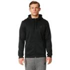 Men's Adidas Full-zip Hooded Fleece Jacket, Size: Medium, Black