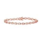 14k Rose Gold Over Silver Simulated Morganite & Lab-created White Sapphire Tennis Bracelet, Women's, Size: 7.25, Pink