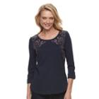 Women's Croft & Barrow&reg; Slubbed Scoopneck Tee, Size: Small, Blue (navy)