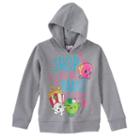 Girls 4-6x Shopkins Poppy Corn, Apple Blossom & D'list Donut Hoodie, Girl's, Size: 5, Grey