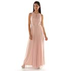 Jessica Howard Beaded Halter Evening Gown - Women's, Size: 12, Light Pink