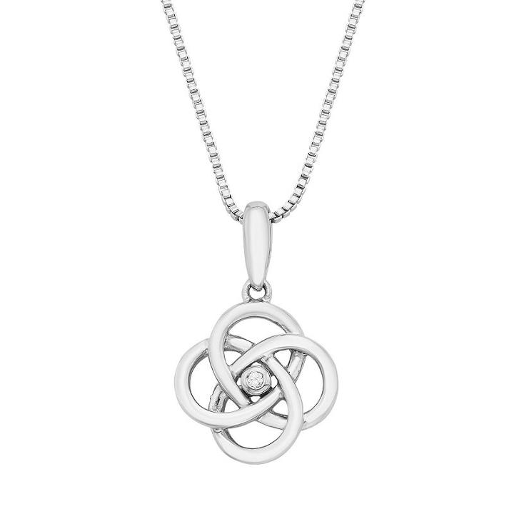 Sterling Silver Diamond Accent Celtic Knot Pendant Necklace, Women's, Size: 16, Grey