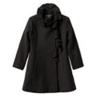 Girls 4-6x Rothschild Midweight Faux-wool Ruffle-front Coat, Girl's, Size: 5, Black