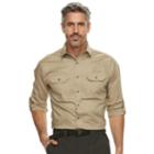 Men's Croft & Barrow&reg; Classic-fit Quick-dry Outdoor Button-down Shirt, Size: Medium, Med Beige