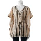 Sonoma Goods For Life&trade; Striped Tassel Poncho, Women's, White Oth