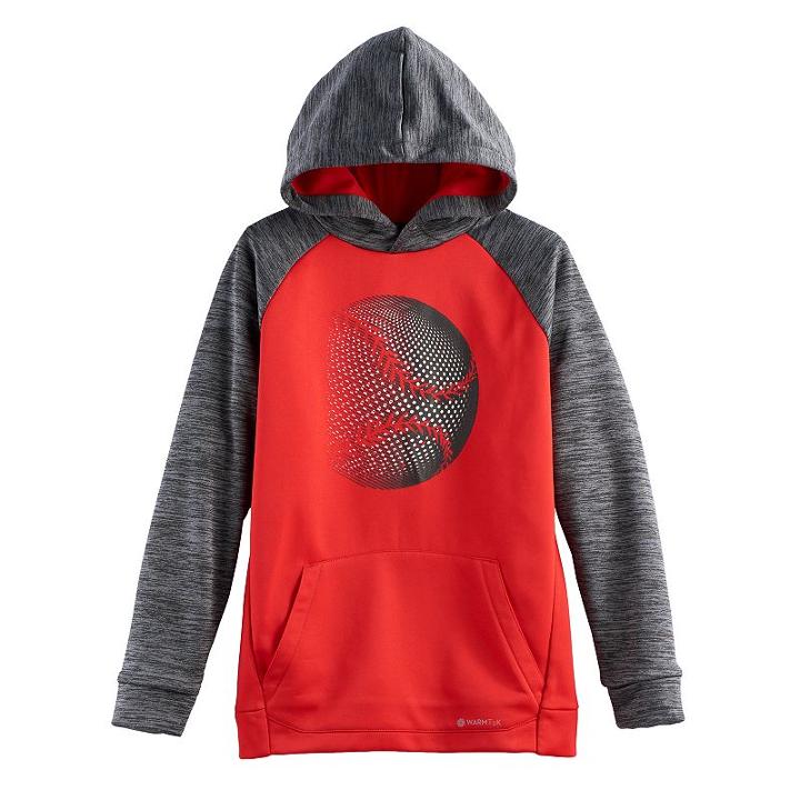 Boys 8-20 Tek Gear&reg; Baseball Pullover Hoodie, Size: Small, Red