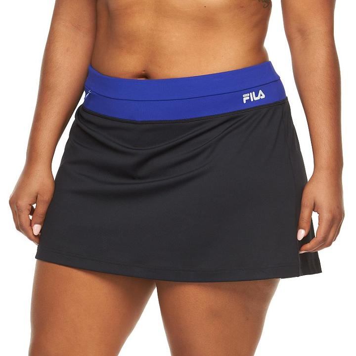 Plus Size Fila Sport&reg; Contrast-waistband Woven Skort, Women's, Size: 3xl, Black