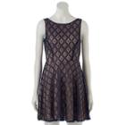 Juniors' Speechless V-back Lace Skater Dress, Girl's, Size: 7, Blue (navy)
