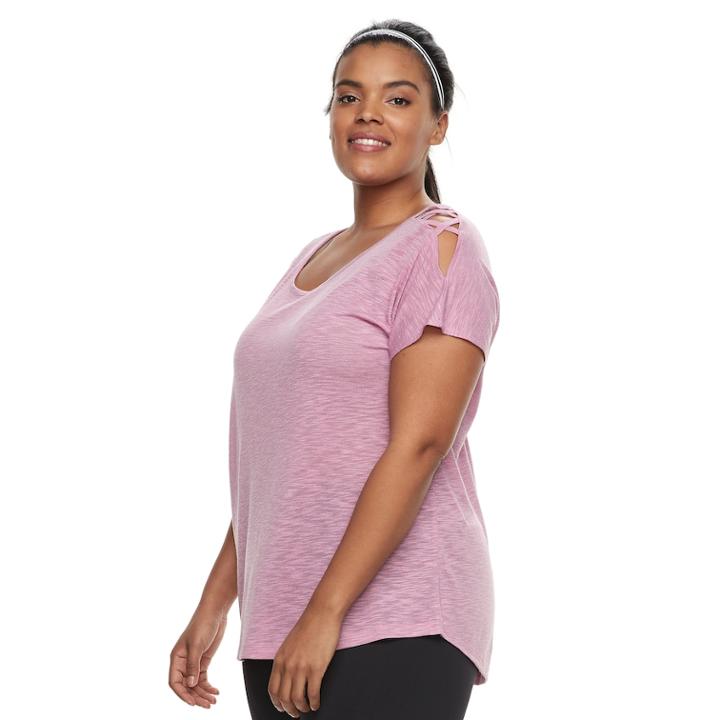 Plus Size Tek Gear&reg; Cold-shoulder Top, Women's, Size: 2xl, Med Pink