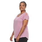 Plus Size Tek Gear&reg; Cold-shoulder Top, Women's, Size: 2xl, Med Pink