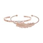 Lc Lauren Conrad Leaf Cuff Bracelet Set, Women's, White