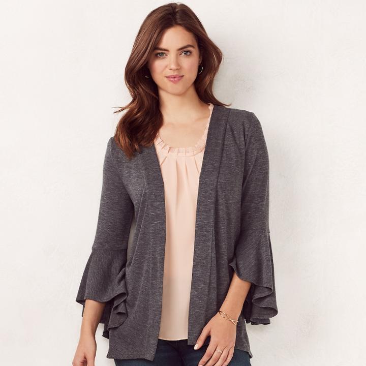 Women's Lc Lauren Conrad Bell Cardigan, Size: Xl, Lt Beige