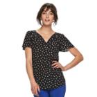 Women's Elle&trade; Chiffon High-low Hem Top, Size: Large, Black