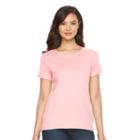 Women's Croft & Barrow&reg; Essential Crewneck Tee, Size: Large, Brt Pink