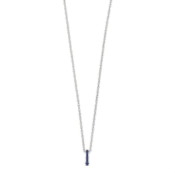 Traditions Sterling Silver Channel-set Lab-created Sapphire Birthstone Pendant Necklace, Women's, Size: 18, Blue