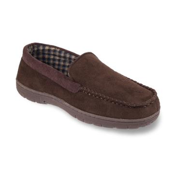 Men's Heat Keep Microsuede Venetian Moccasin Slippers, Size: Large, Brown