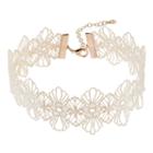 Lc Lauren Conrad Floral Lace Choker Necklace, Women's, Natural