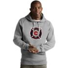 Men's Antigua Chicago Fire Victory Logo Hoodie, Size: Large, Light Grey