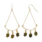 Lc Lauren Conrad Green Stone Nickel Free Chandelier Earrings, Women's